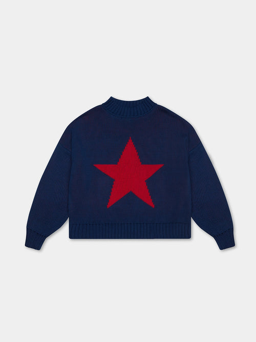 NAVY RED STAR DOUBLE KNIT