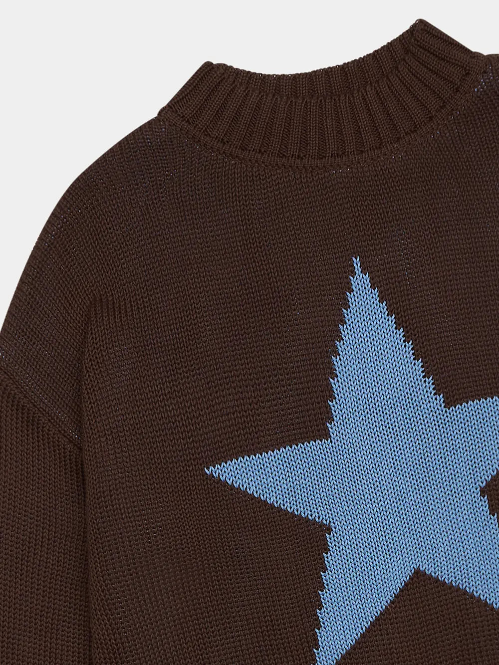 BROWN BLUE STAR DOUBLE KNIT