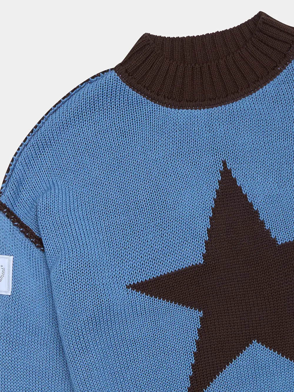 BROWN BLUE STAR DOUBLE KNIT