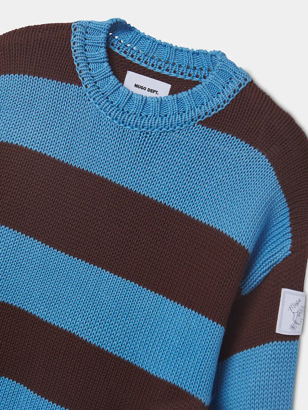 BROWN BLUE STRIPED KNIT