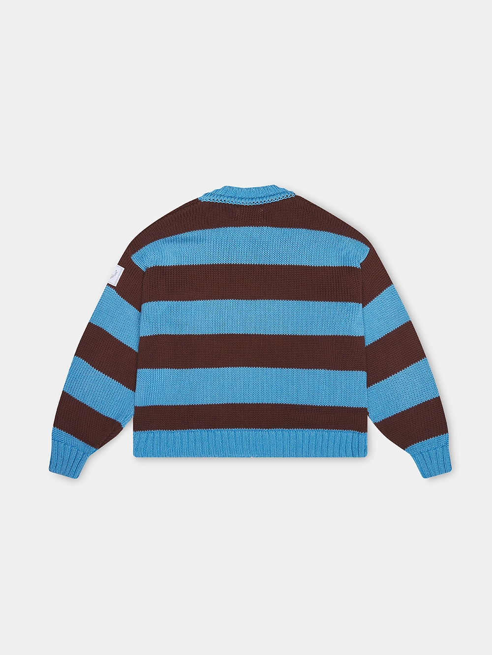 BROWN BLUE STRIPED KNIT