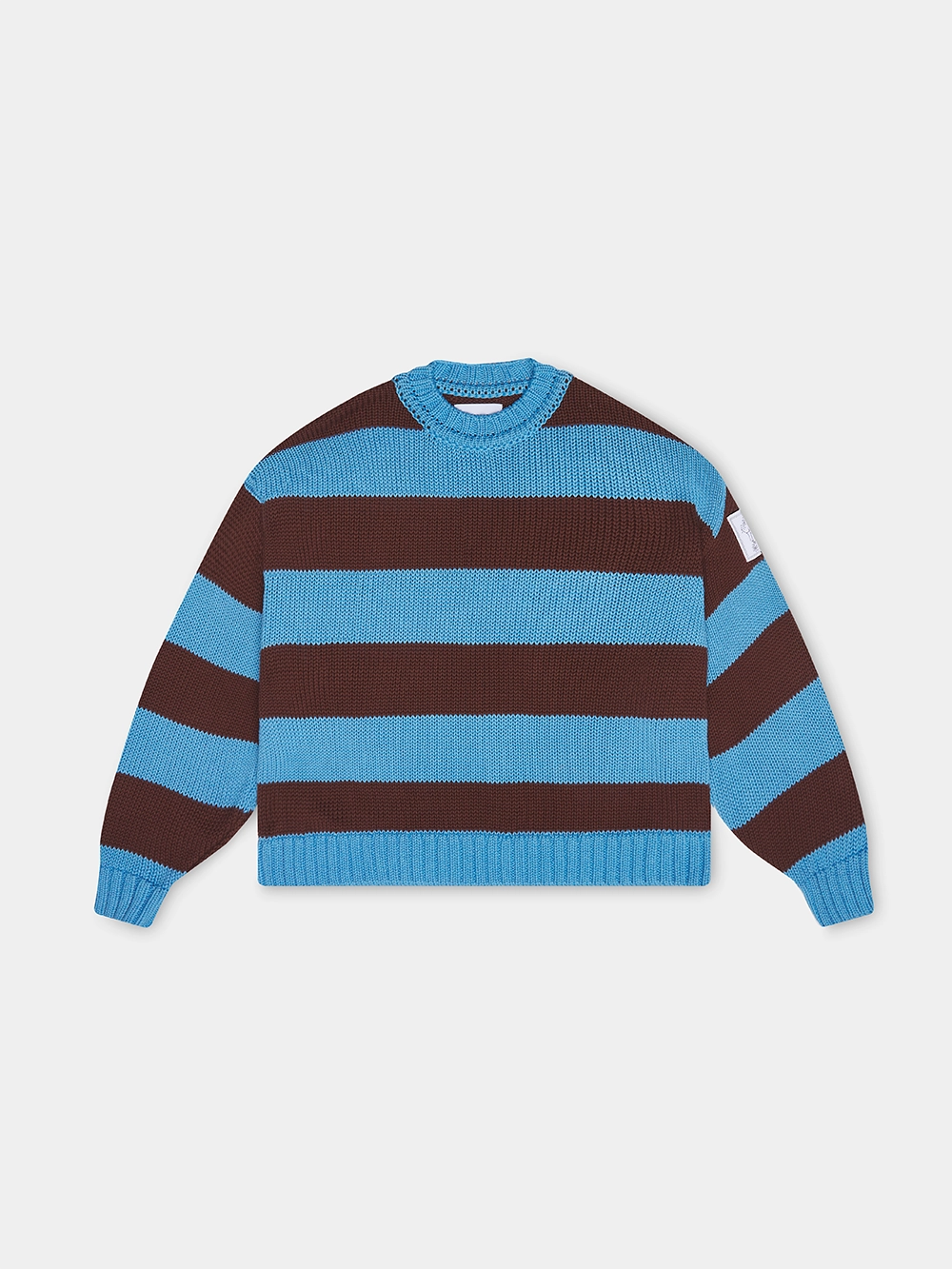 BROWN BLUE STRIPED KNIT