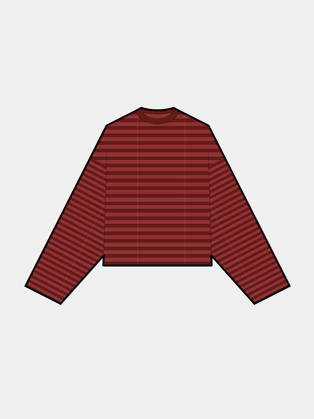 WINE KNIT STRIPED PULLOVER