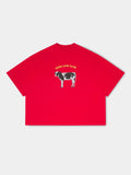 GOOD LUCK CLUB RED CROPPED TEE
