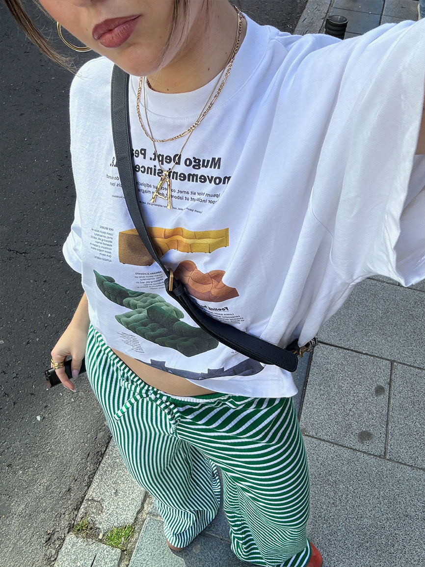 GREEN STRIPED PANTS