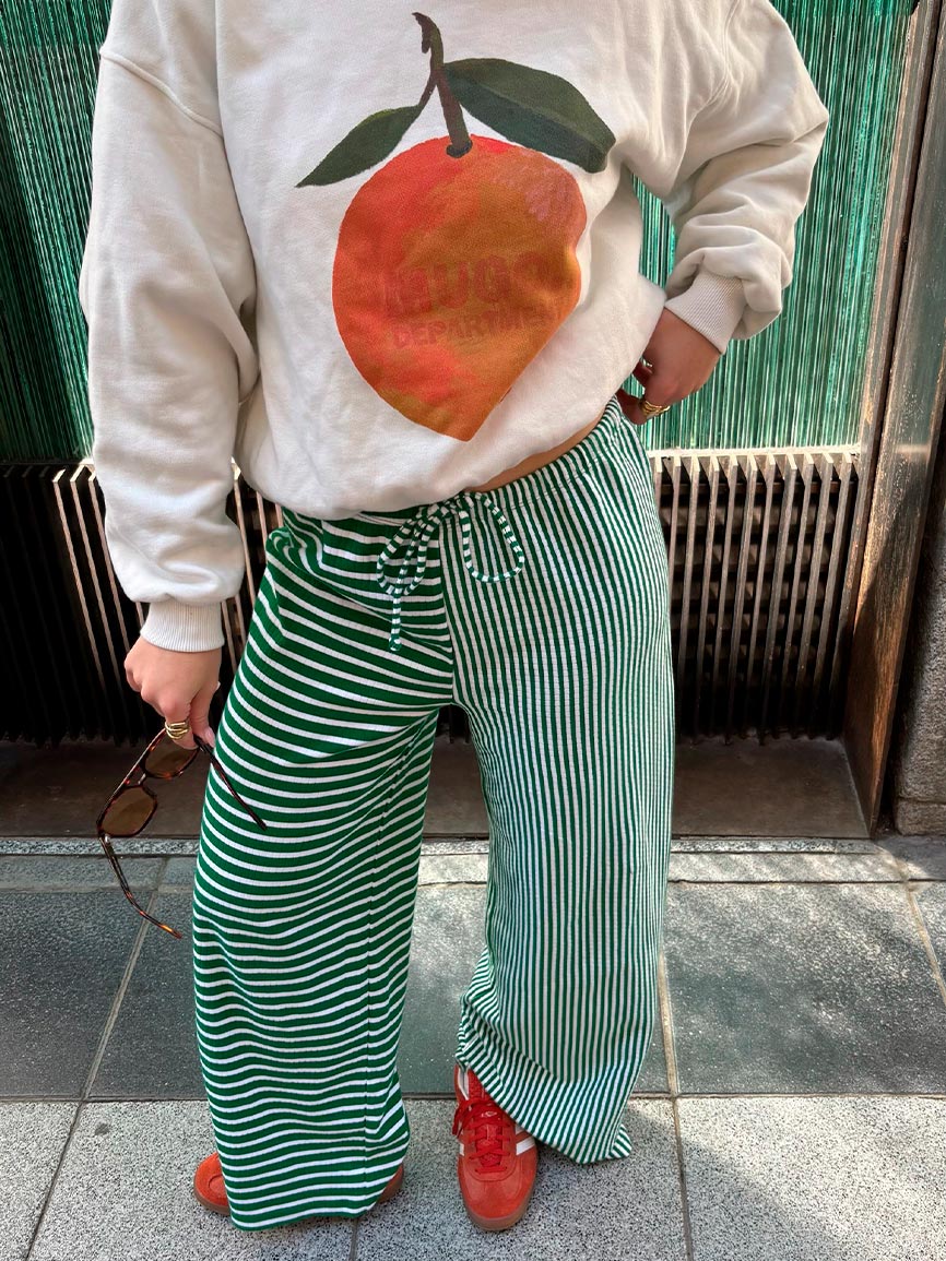 GREEN STRIPED PANTS