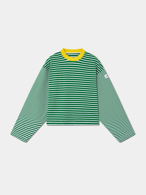 GREEN STRIPED PULLOVER