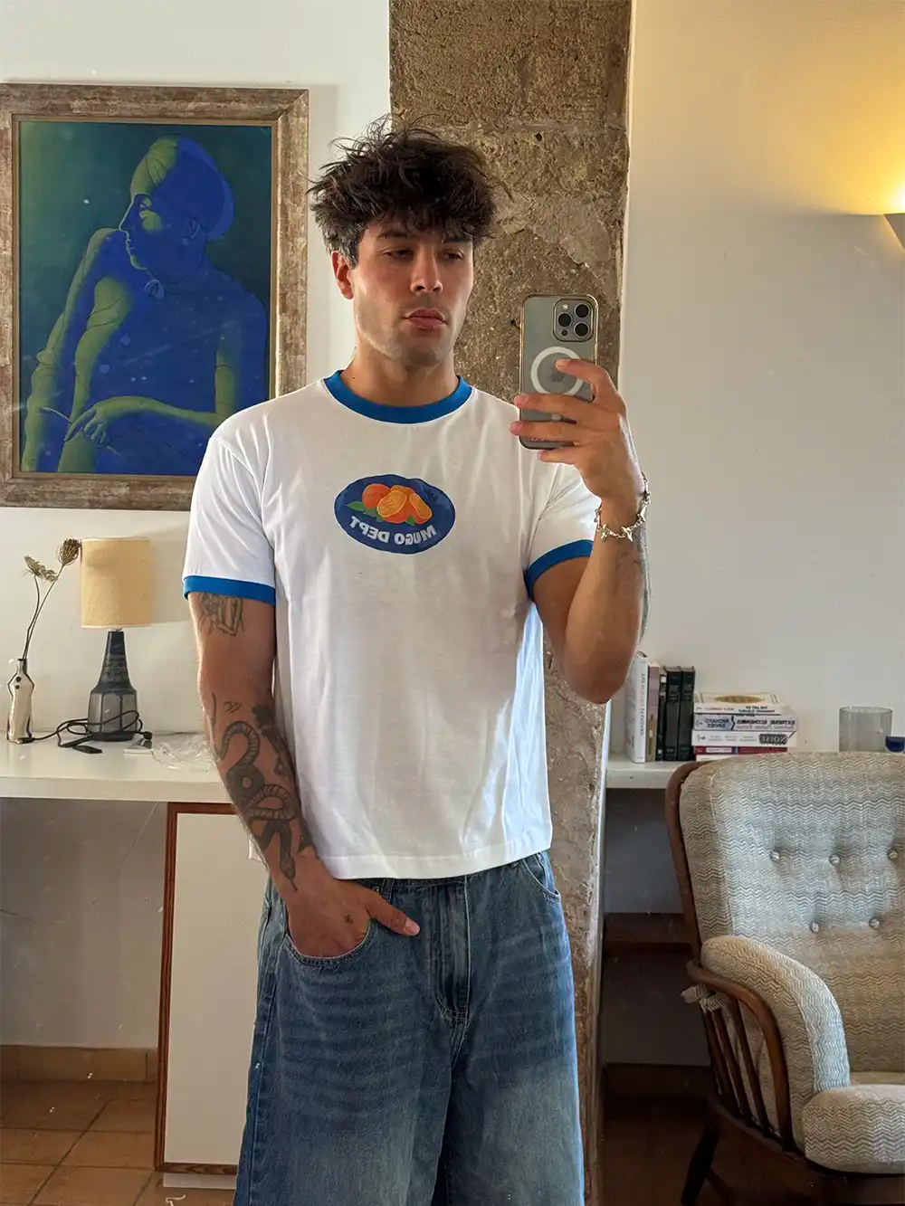 ORANGE RIB TEE