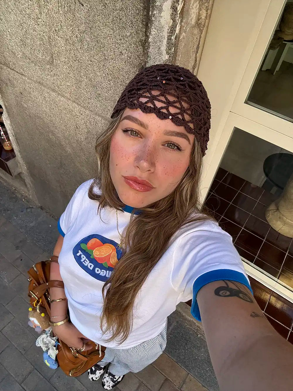 ORANGE RIB TEE