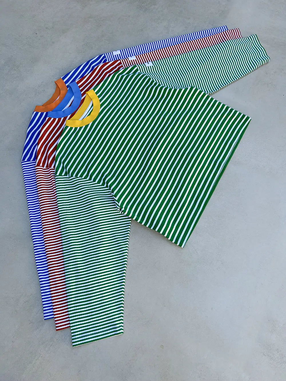 KNIT STRIPED PULLOVER BLUE