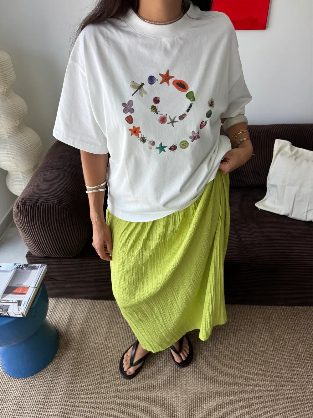 SPIRAL CROPPED TEE