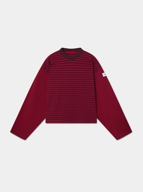 WINE STRIPED PULLOVER