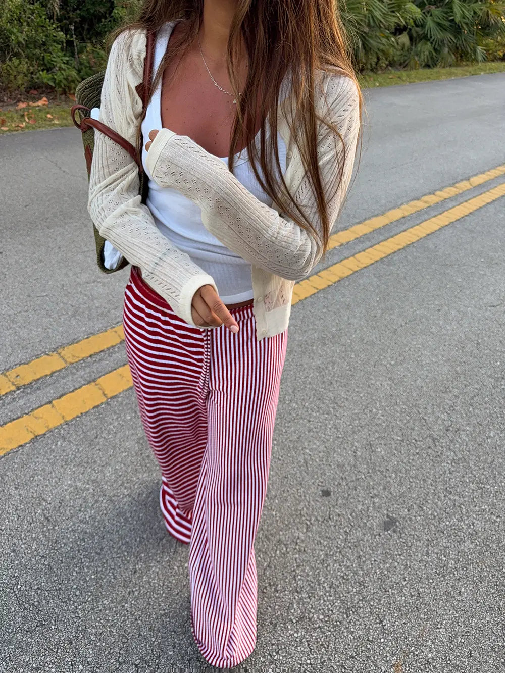 RED STRIPED PANTS