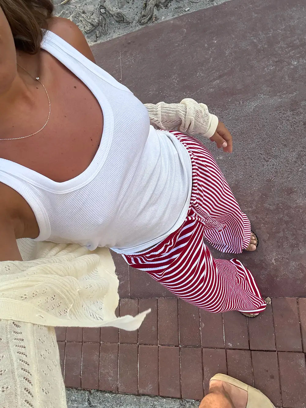 RED STRIPED PANTS