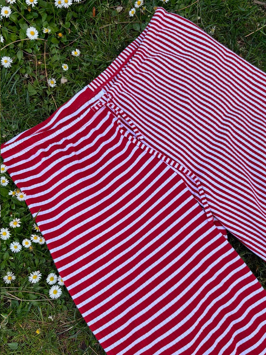 RED STRIPED PANTS