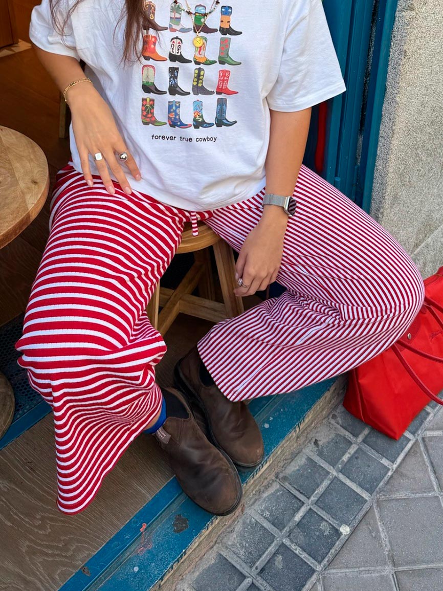 RED STRIPED PANTS