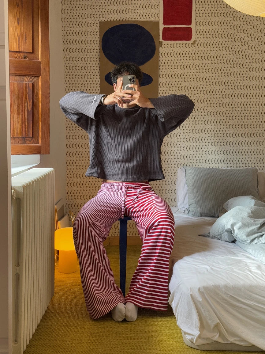 RED STRIPED PANTS