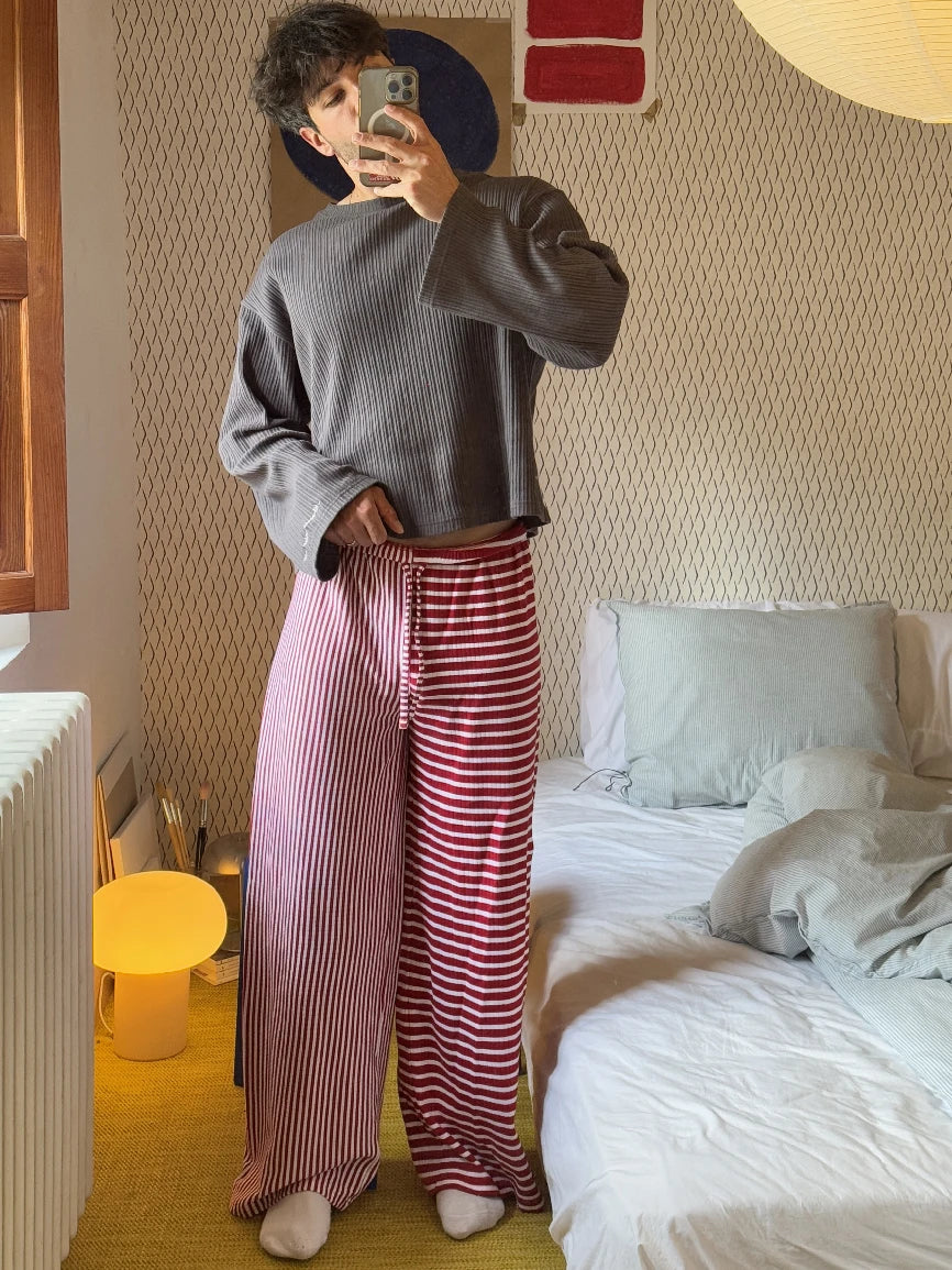 RED STRIPED PANTS