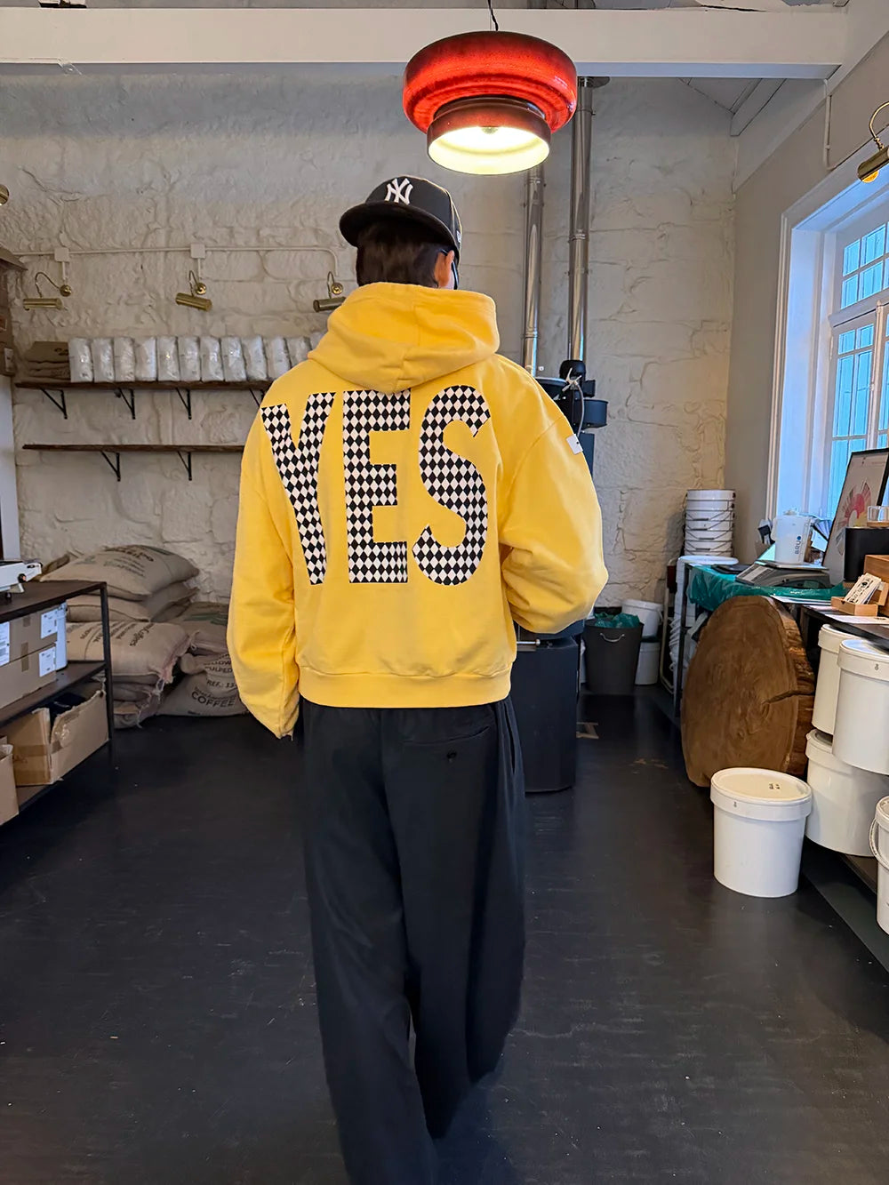 YES YELLOW ZIP HOODIE