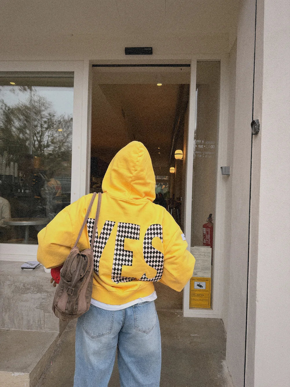 YES YELLOW ZIP HOODIE